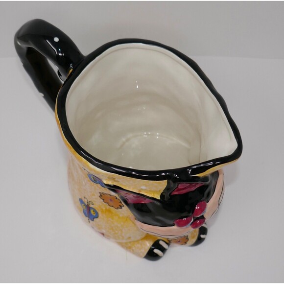 CBK LTD 2002 Ceramic Cat Figural Butterfly Polka Dots Pitcher - Picture 9 of 13